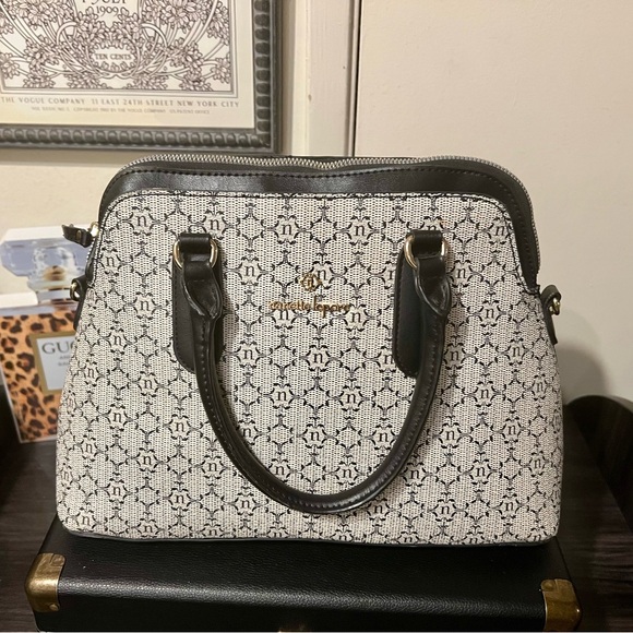 Nanette Lepore Black and Beige Satchel NWOT - Picture 4 of 16